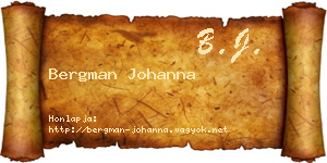 Bergman Johanna névjegykártya